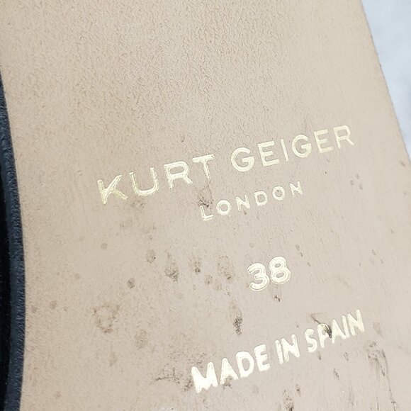 Kurt Geiger London Stride 70 Bootie Smooth Leather Black size 38 US 7.5 Heels - Picture 12 of 16